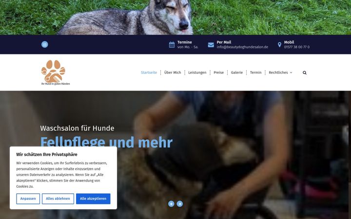 Screenshot of beautydoghundesalon.de