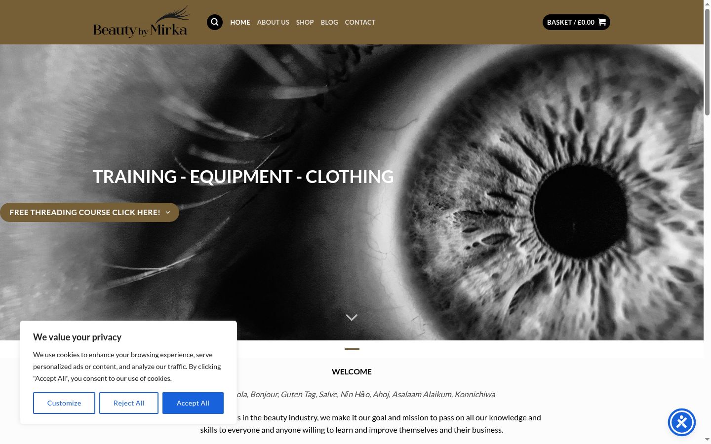 Screenshot of the consent banner shown before any interaction