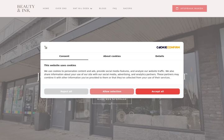 Zrzut ekranu beautyenink.nl