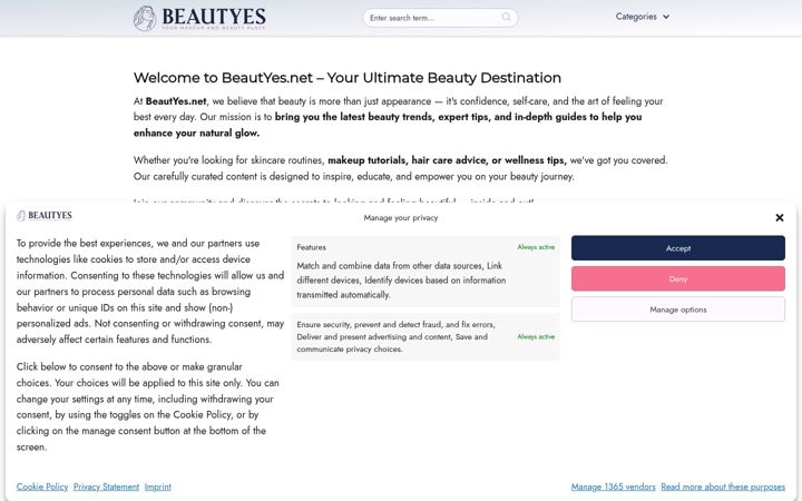 Screenshot of beautyes.net
