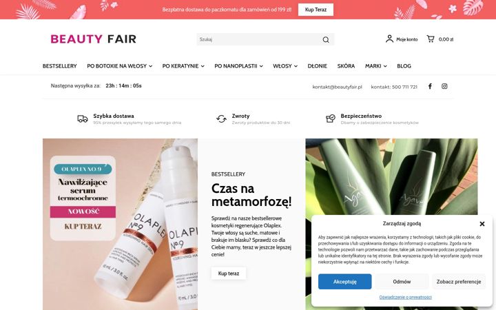 Screenshot von beautyfair.pl