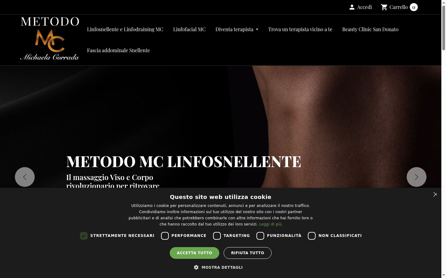 Captura de pantalla del banner de consentimiento mostrado antes de cualquier interacción