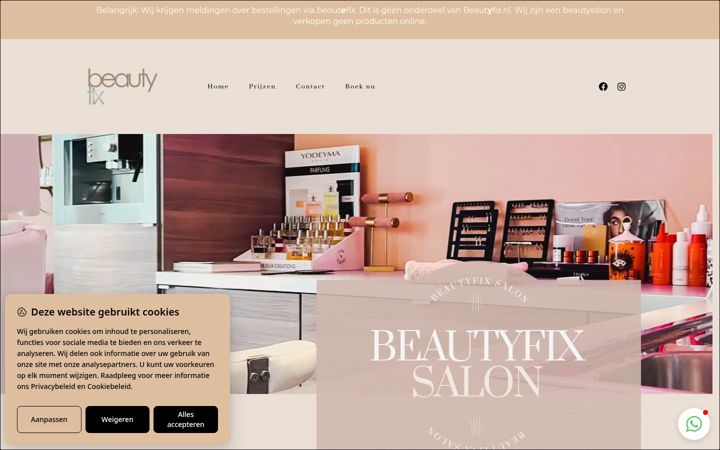 Screenshot of beautyfix.nl