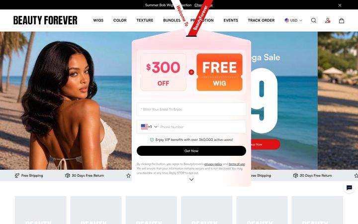 Екранна снимка на beautyforever.com