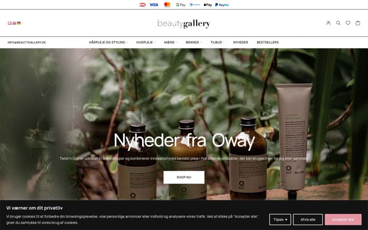 Screenshot of beautygallery.dk