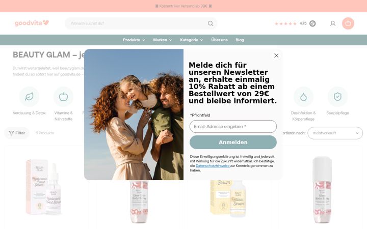 Snímek obrazovky beautyglam.de