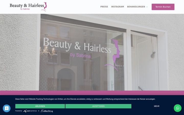 Snímek obrazovky beautyhairless-essen.de