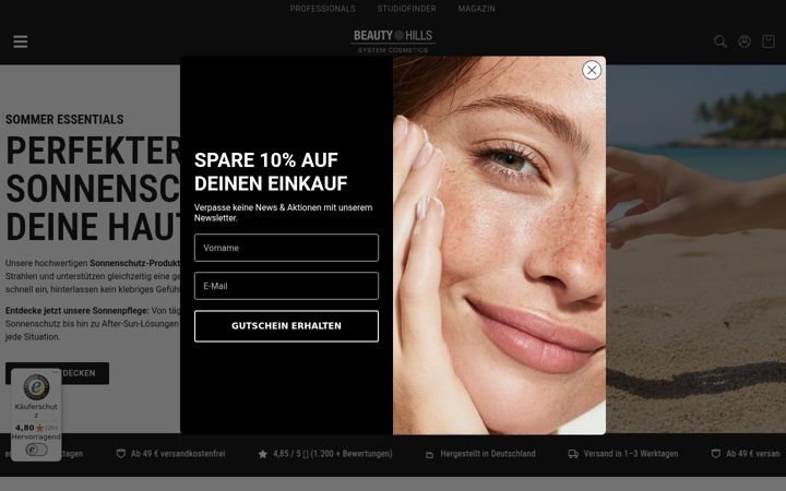 Zrzut ekranu beautyhills.de