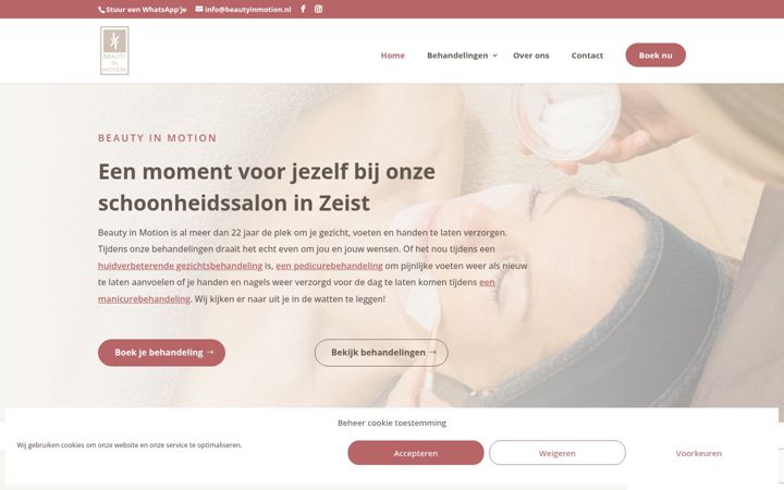 Zrzut ekranu beautyinmotion.nl