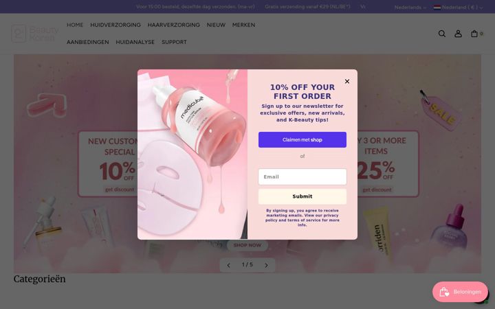 Zrzut ekranu beautykorea.nl