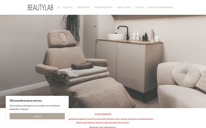 Screenshot of beautylabelst.nl