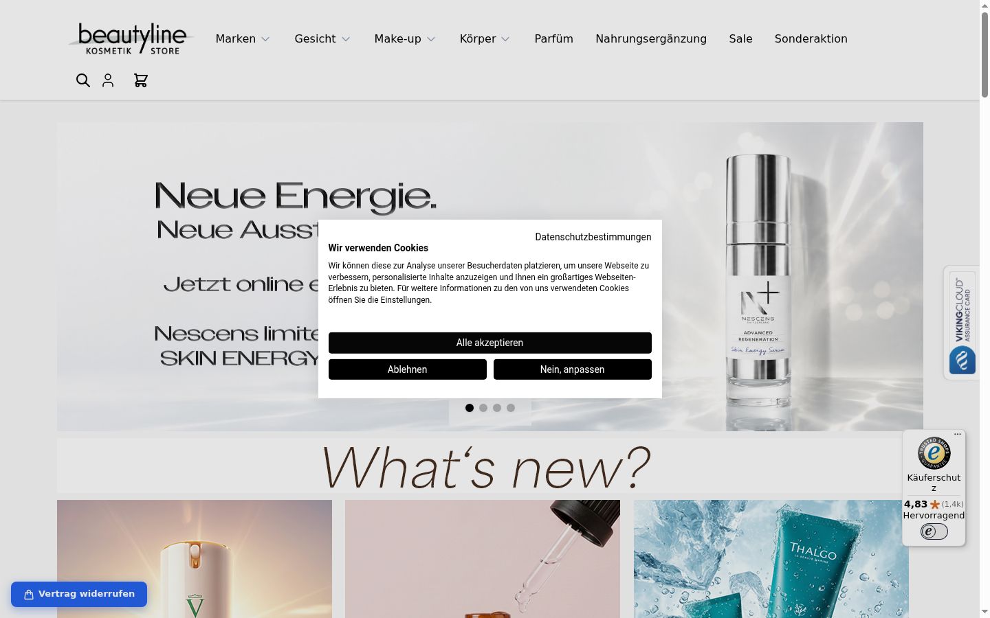 Screenshot of the consent banner shown before any interaction