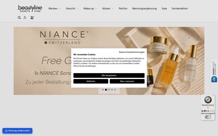 Zrzut ekranu beautylinestore.de