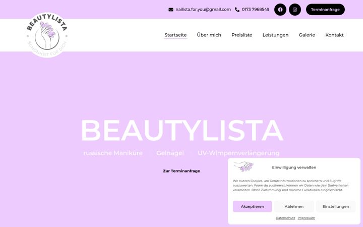 Screenshot of beautylista.com