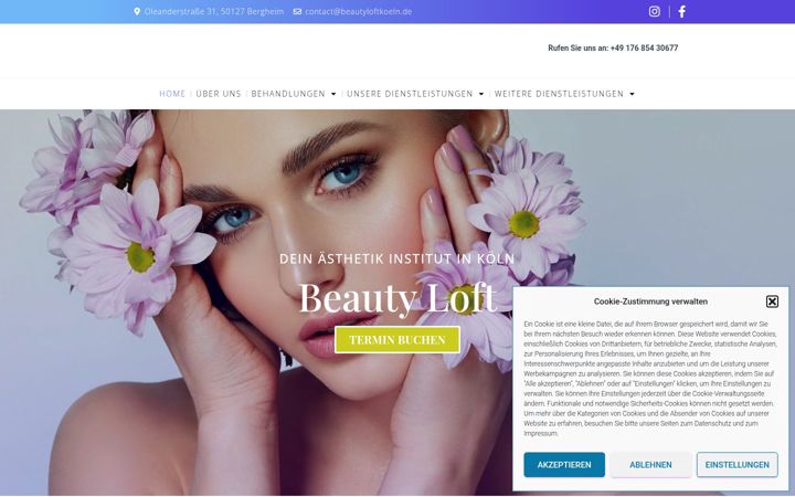 Screenshot του beautyloftkoeln.de