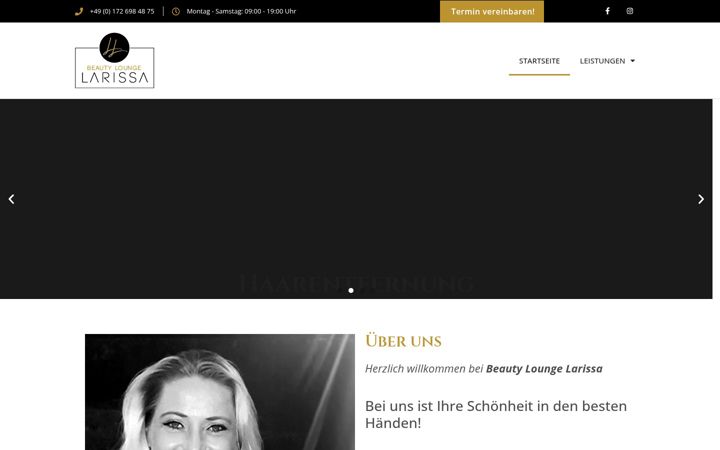 Screenshot of beautylounge-larissa.de
