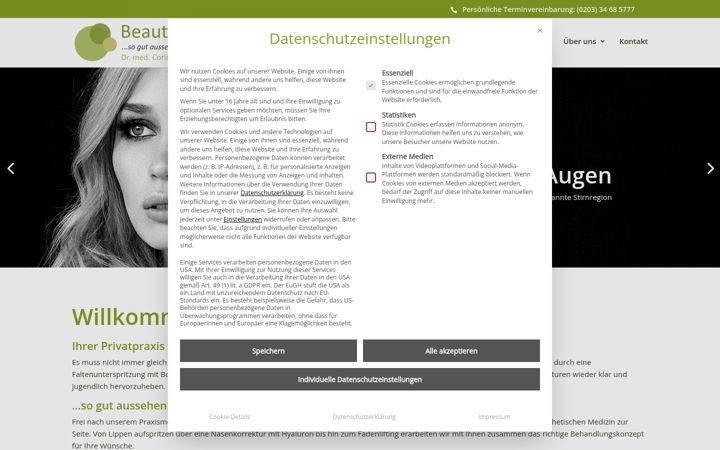 Screenshot of beautymedduisburg.de