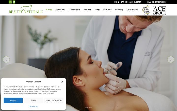 Screenshot of beautynaturaleaestheticsleeds.com