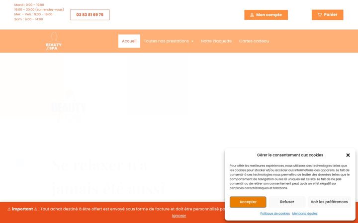 Captura de pantalla de beautynspa.fr