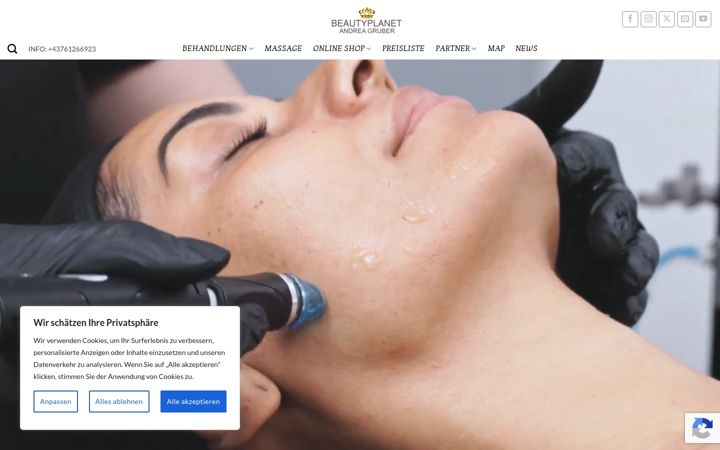 Screenshot of beautyplanet.at