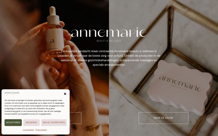 Screenshot of beautysalonannemarie.com