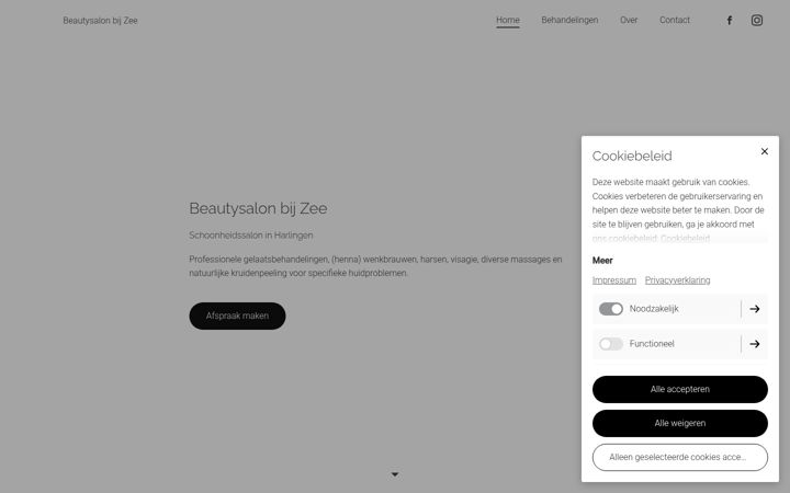 Zrzut ekranu beautysalonbijzee.nl