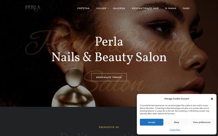 Skærmbillede af beautysalonperla.hr