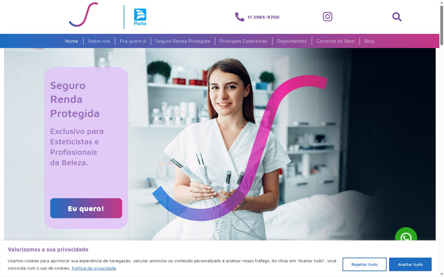 Screenshot of the consent banner shown before any interaction