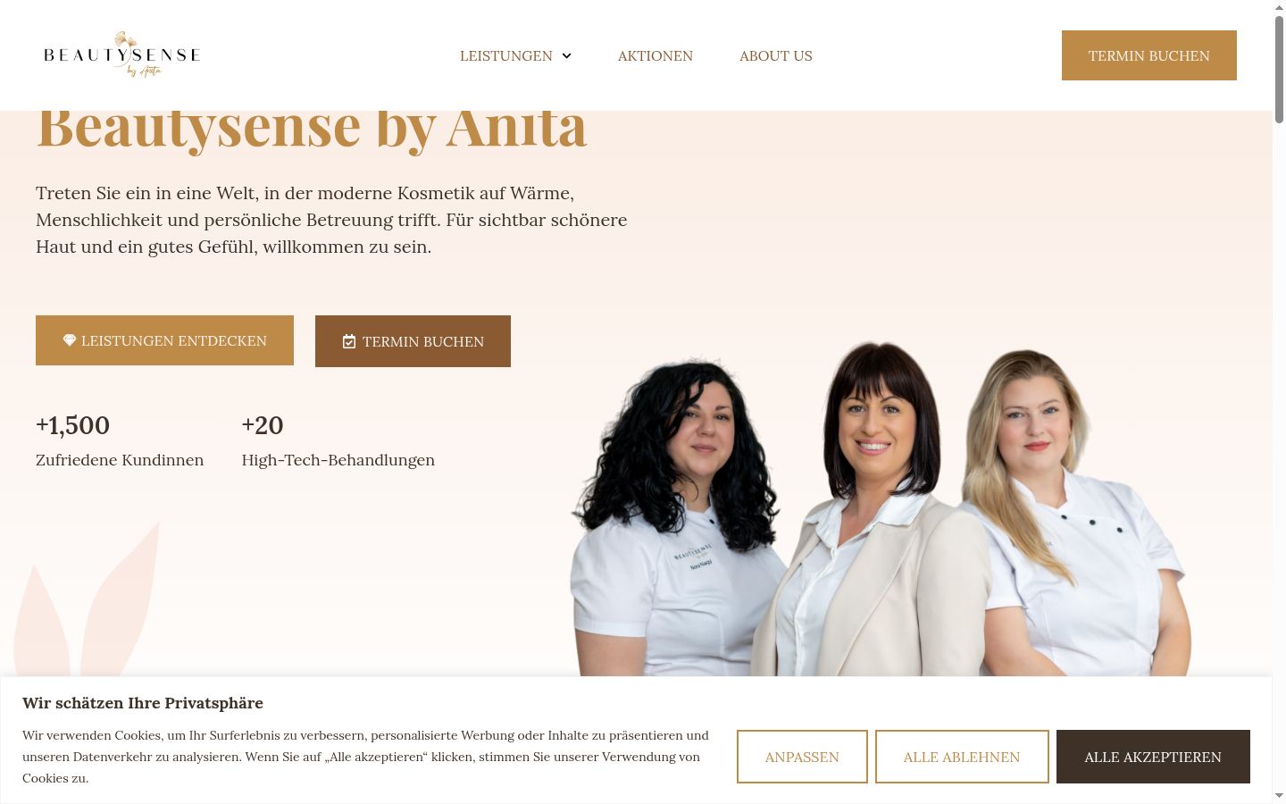 Screenshot of the consent banner shown before any interaction