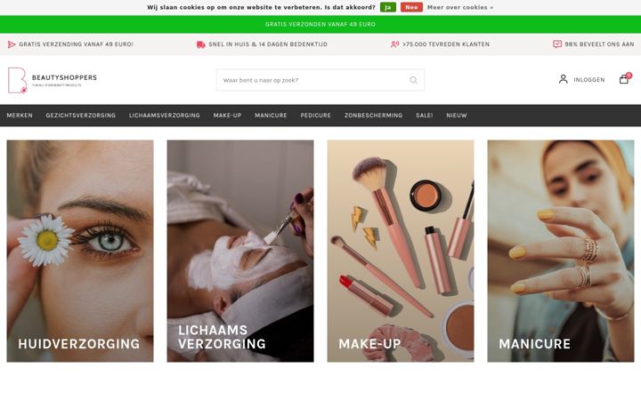 Screenshot of beautyshoppers.nl