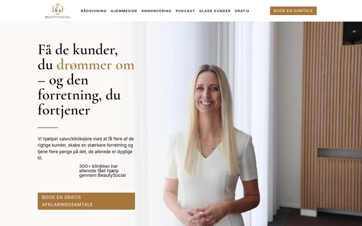 Screenshot of beautysocial.dk