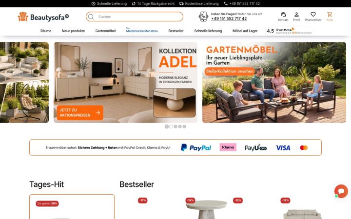 Screenshot of beautysofa24.de