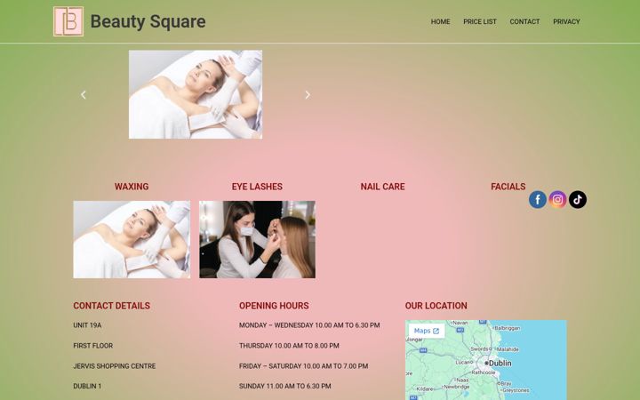 Screenshot του beautysquare.ie