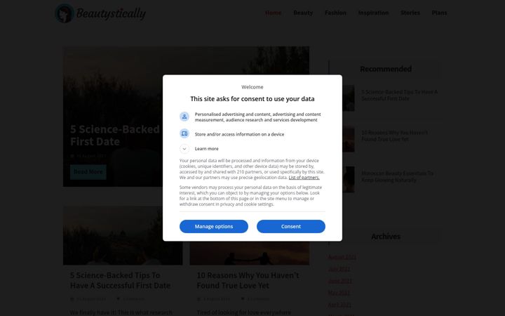 Screenshot of beautystically.com