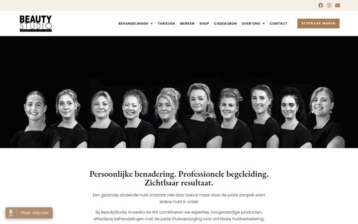 Ekrano kopija beautystudioanoeskadewit.nl