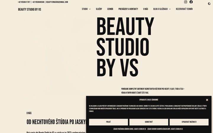 Snímek obrazovky beautystudiovs.sk