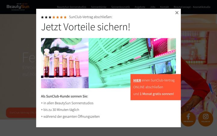 Screenshot of beautysun-sonnenstudio.de