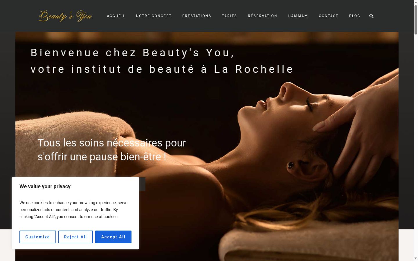 Capture d'écran de la bannière de consentement affichée avant toute interaction