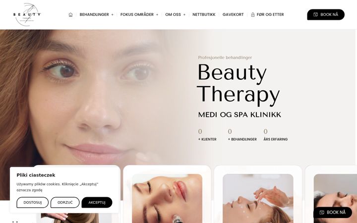 Screenshot of beautytherapy.no