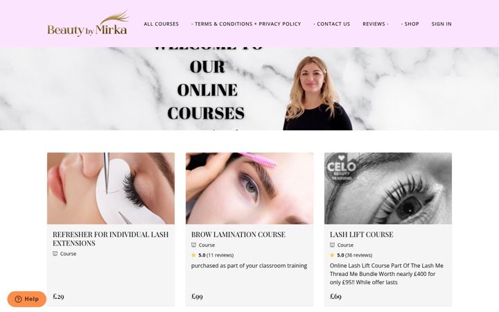 Screenshot of beautytrainingonline.co.uk