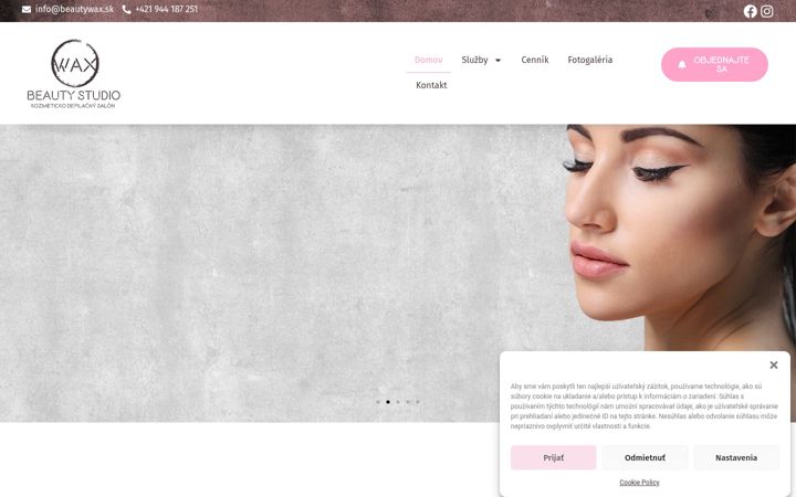 Snímek obrazovky beautywax.sk
