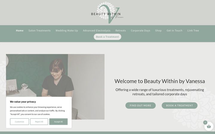 Screenshot von beautywithinbyvanessa.co.uk