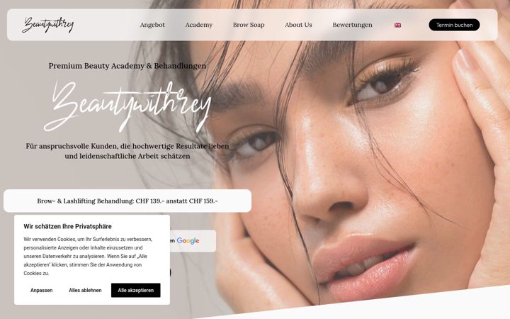 Skærmbillede af beautywithrey.ch
