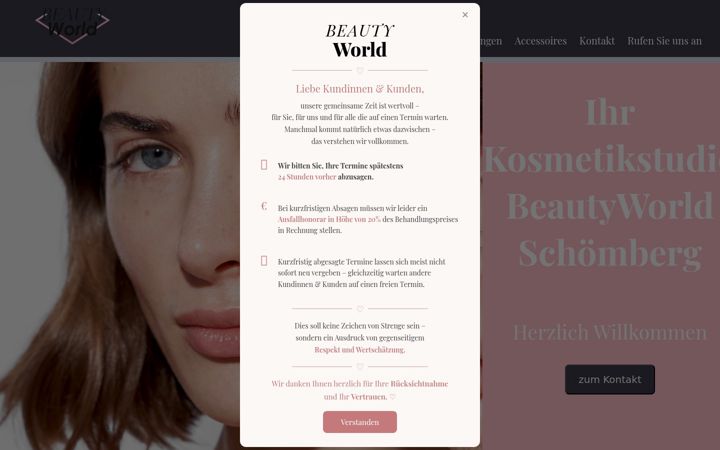 Screenshot of beautyworld-schoemberg.de