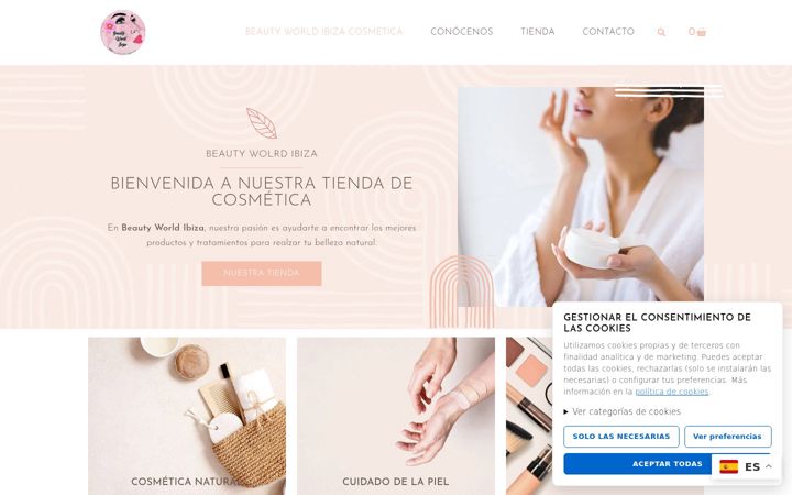 Screenshot of beautyworldibiza.com
