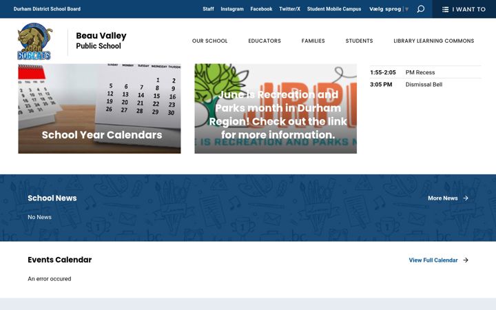 Screenshot of beauvalley.ddsb.ca
