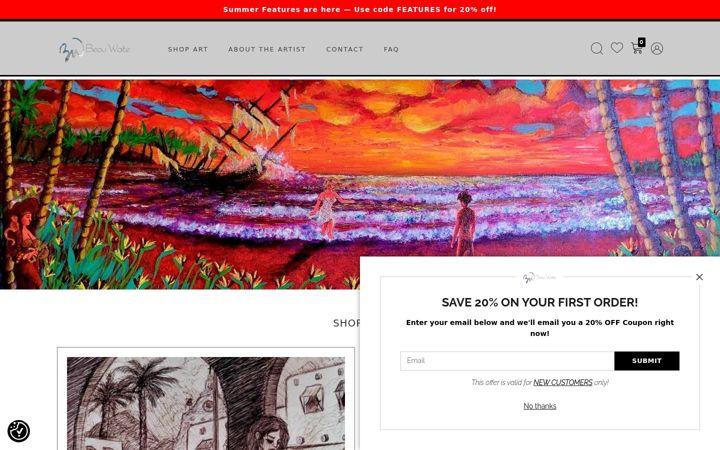 Screenshot of beauwaitegalleries.com