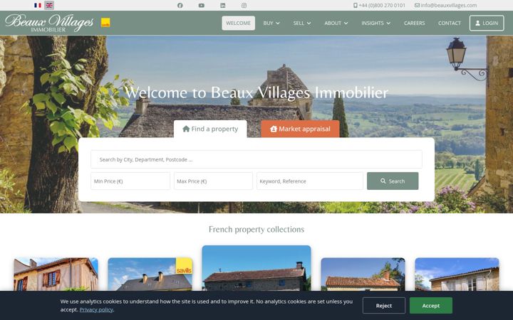 Screenshot of beauxvillages.com