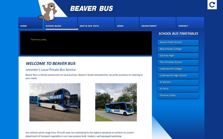 Screenshot of beaver-bus.co.uk