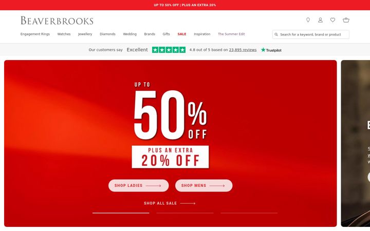 Screenshot of beaverbrooks.co.uk
